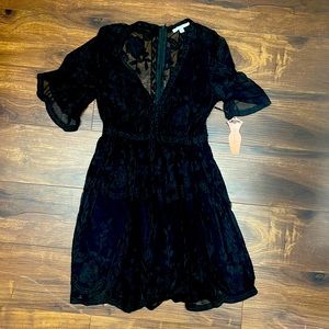 NWT lace deep v dress
